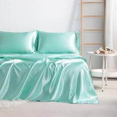 3/4 Pieces Silky Satin Twin Cooling Soft Bed Sheet Set