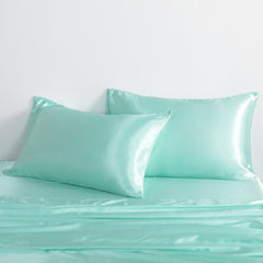 3/4 Pieces Silky Satin Twin Cooling Soft Bed Sheet Set