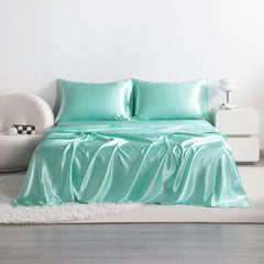 3/4 Pieces Silky Satin Twin Cooling Soft Bed Sheet Set