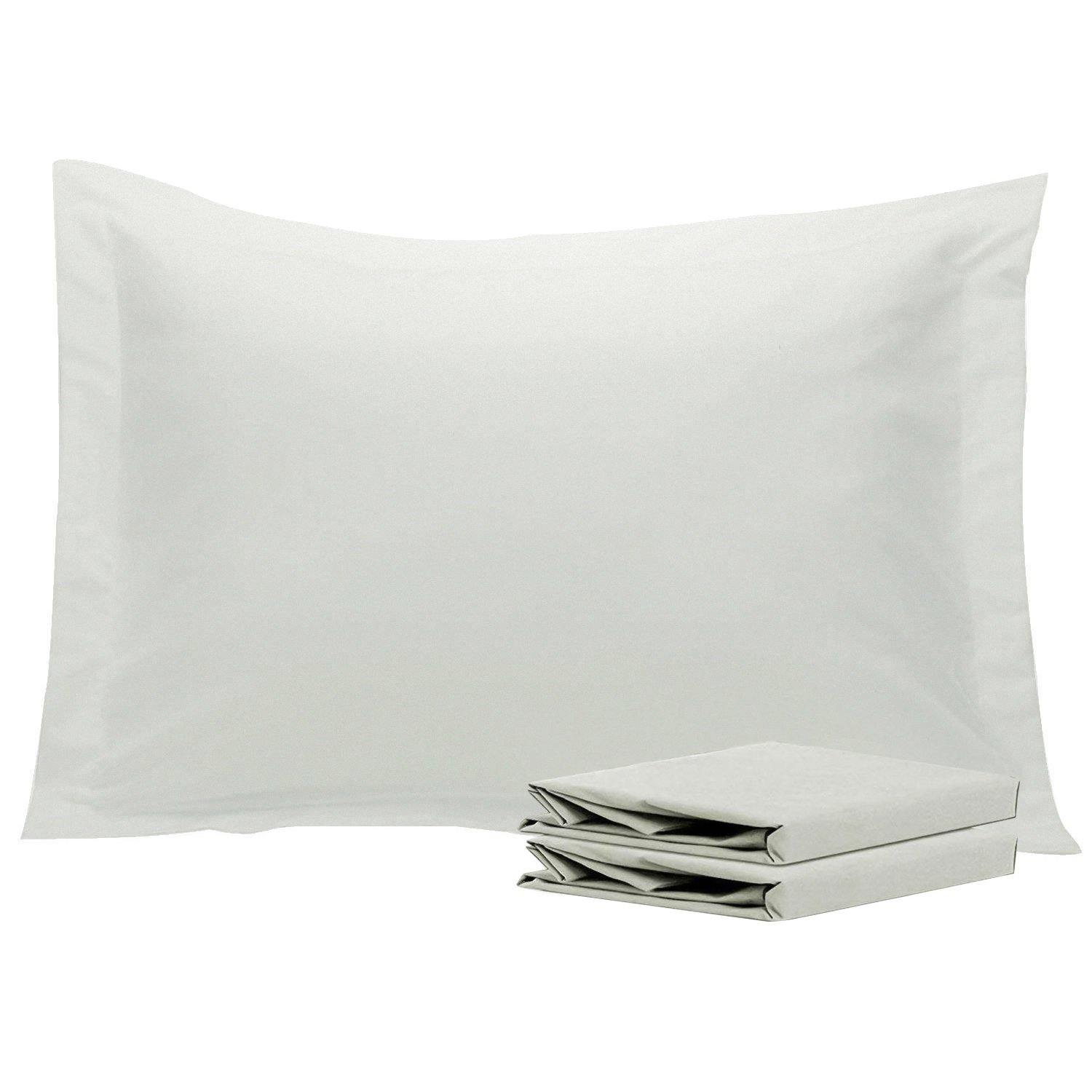 NTBAY 2 Pack 100% Brushed Microfiber Pillow Shams Standard (20 x 26 inches) / Light Grey - NTBAY