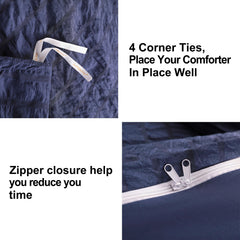 2/3 Pieces Breathable Seersucker Textured Duvet Cover Set|NTBAY®️ - NTBAY