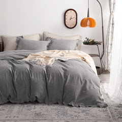 3-Piece Solid Linen Duvet Cover Set – Soft & Breathable product image by Fasiano