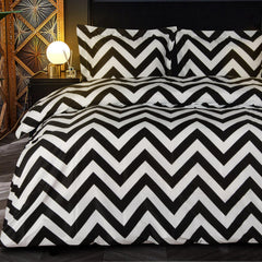 3 Pieces Chevron Pattern Microfiber Duvet Cover Set texture view by Fasiano