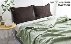 2 Pack Standard (20x26 Inches) Quilted Microfiber Pillowcases
