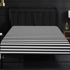 Twin Fitted Sheet - Soft, Striped, Deep Pocket, Black & White