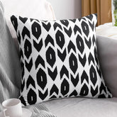 Microfiber Geometric Throw Pillow Cover – Black & White (18"x18")