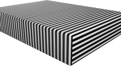 Twin Fitted Sheet - Soft, Striped, Deep Pocket, Black & White