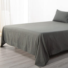 Washed Cotton Queen Flat Sheet - Ultra-Soft