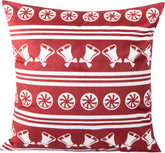 Velvet Throw Pillow Cover – Red & White Dotted Design (18"x18")
