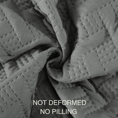 Twin Quilt Set 68x96 – Grey Bedspread with 1 Pillow Sham
