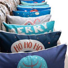 Bedsum Snowy Night Decorative Linen Pillow Cover 18x18 inches