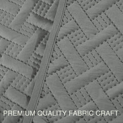 Twin Quilt Set 68x96 – Grey Bedspread with 1 Pillow Sham