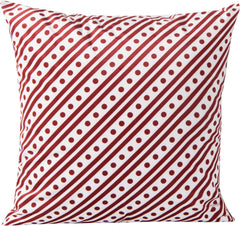 Velvet Throw Pillow Cover – Red & White Dotted Design (18"x18")