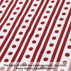 Velvet Throw Pillow Cover – Red & White Dotted Design (18"x18")