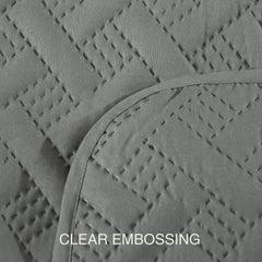 Twin Quilt Set 68x96 – Grey Bedspread with 1 Pillow Sham