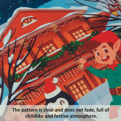 Bedsum Snowy Night Decorative Linen Pillow Cover 18x18 inches