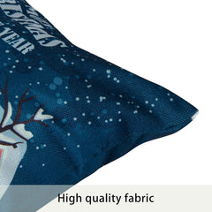 Bedsum Snowy Night Decorative Linen Pillow Cover 18x18 inches