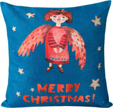 Bedsum Snowy Night Decorative Linen Pillow Cover 18x18 inches