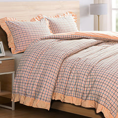 Washed Cotton Ruffled Duvet Cover Set - Soft & Breathable, 3 Pieces
