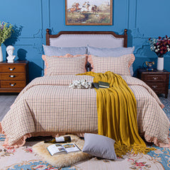 Washed Cotton Ruffled Duvet Cover Set - Soft & Breathable, 3 Pieces