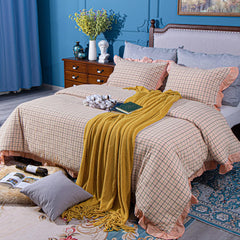 Washed Cotton Ruffled Duvet Cover Set - Soft & Breathable, 3 Pieces