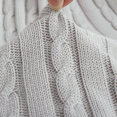 NTBAY 51 x 67 inches 100% Cotton Cable Knit Throw Blanket - NTBAY