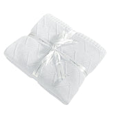 NTBAY Eco-friendly Materials Cotton Alternative 51 x 67 Inches Cable Knitted Throw Blanket White / Throw (51 x 67 inches) - NTBAY