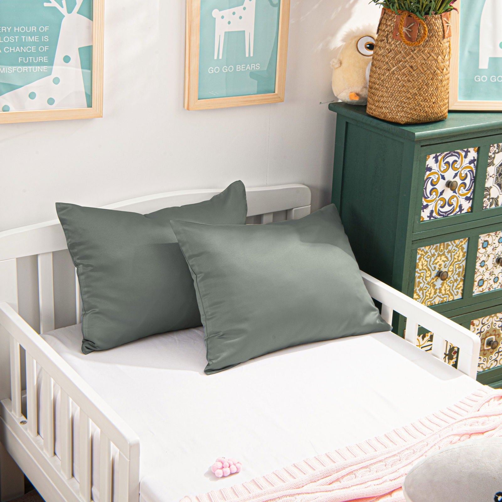 NTBAY 2 Pack Satin Toddler Pillowcases with Zipper Closure - NTBAY