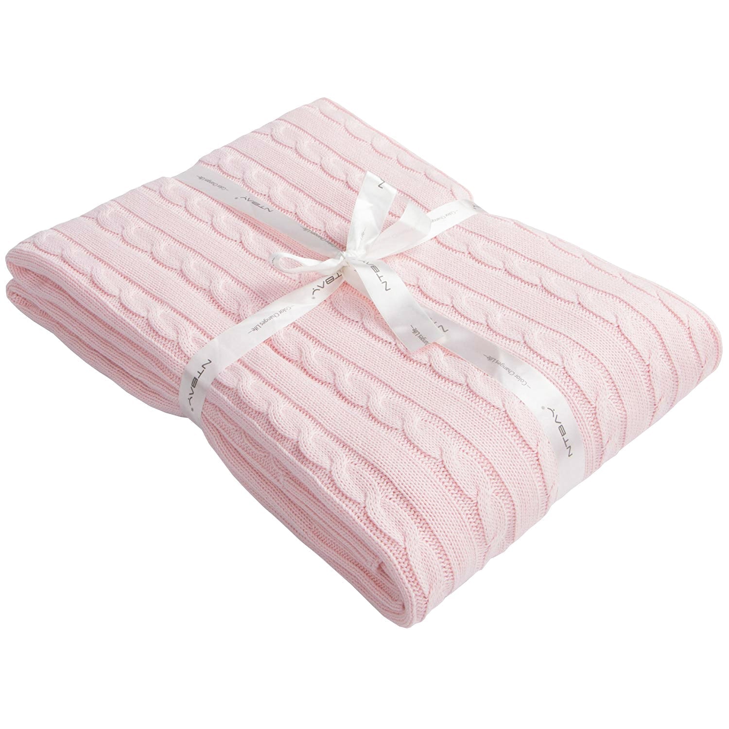 Cotton Cable Knitted Toddler Blanket product image by Fasiano