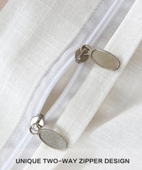 Linen Duvet Cover Set – 3 Pieces, Solid with Ruffles size and color view by Fasiano