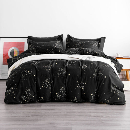 2/3 Pieces Constellation Pattern Microfiber Duvet Cover Set detail view by Fasiano