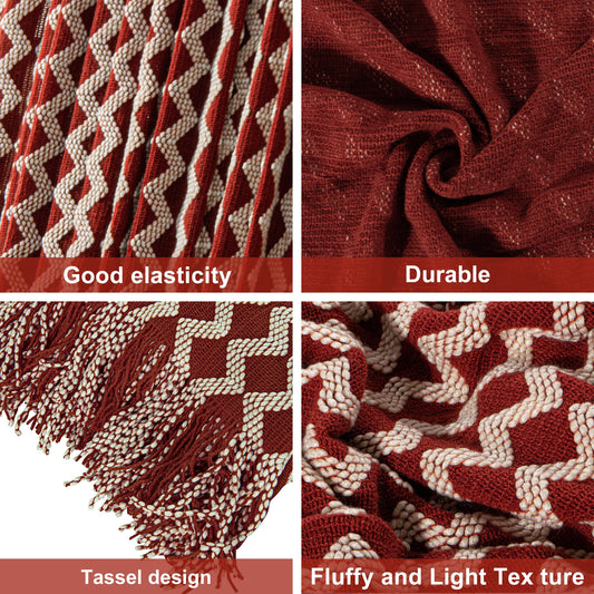 Soft Acrylic Knitted Throw Blanket detail view by Fasiano