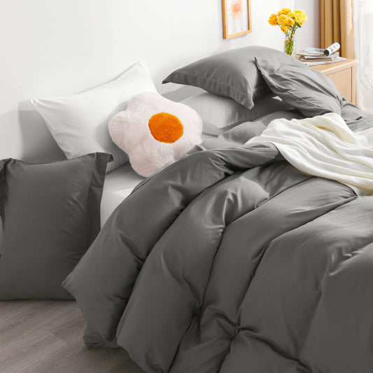 2/3 Pieces Solid Color Microfiber Duvet Cover Set|NTBAY?? - NTBAY