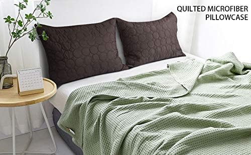 2 Pack Standard (20x26 Inches) Quilted Microfiber Pillowcases in a Fasiano bedroom setting