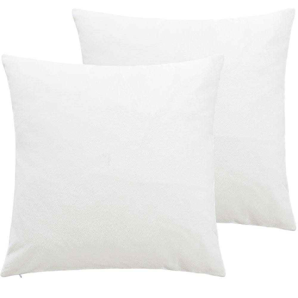 NTBAY 2 Pack Cozy Velvet Throw Pillow Cover 16 x 16 inches / White - NTBAY