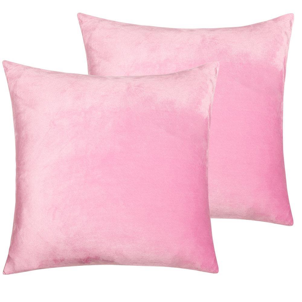 NTBAY 2 Pack Cozy Velvet Throw Pillow Cover 16 x 16 inches / Pink Purple - NTBAY