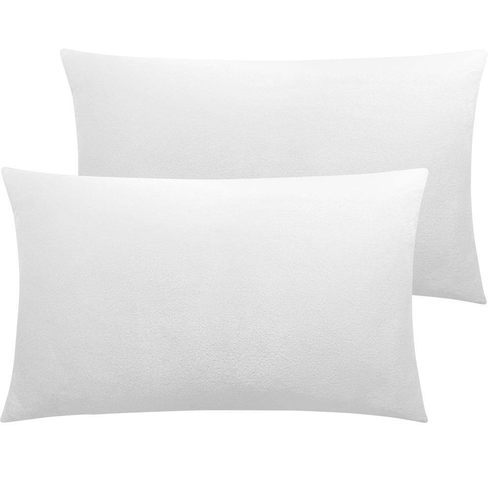 NTBAY 2 Pack Cozy Velvet Throw Pillow Cover 12 x 20 inches / White - NTBAY
