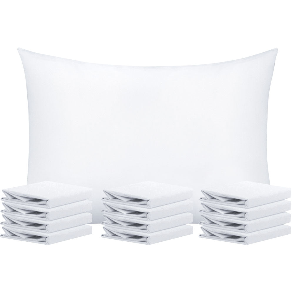NTBAY 12 Pack Microfiber Pillowcases with Envelope Closure White / CK (20 x 40 inches) - NTBAY