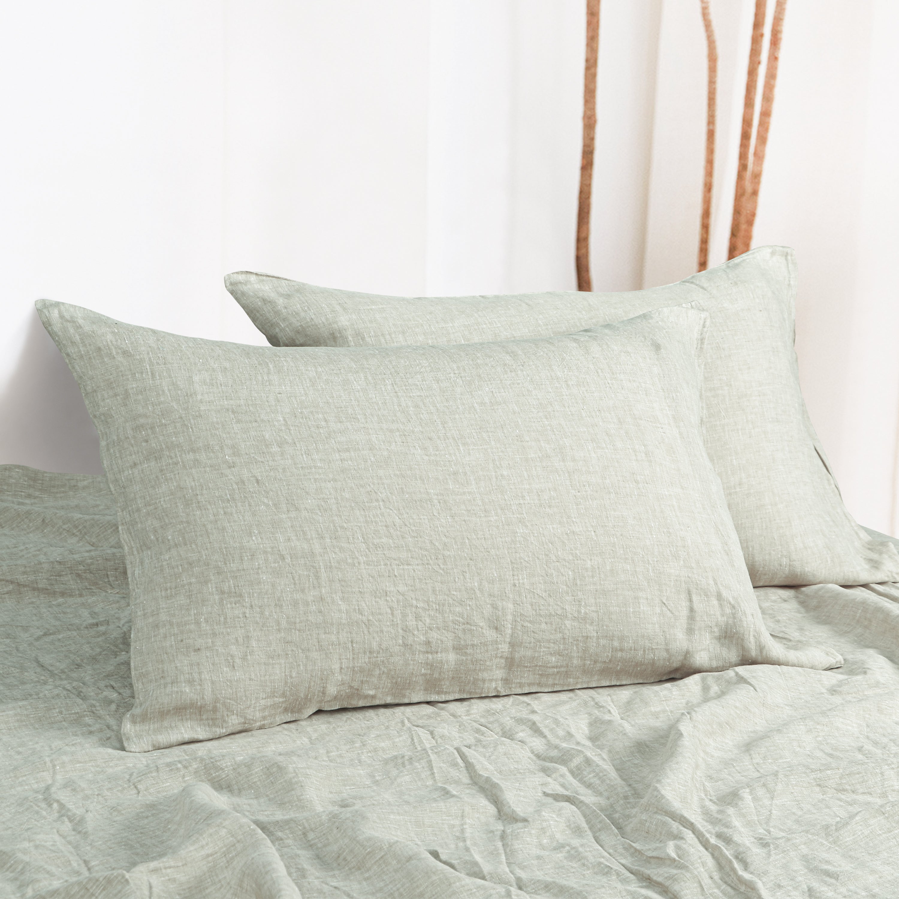 French Linen Pillowcases - 2 Pack, Breathable & Cooling, Envelope Closure