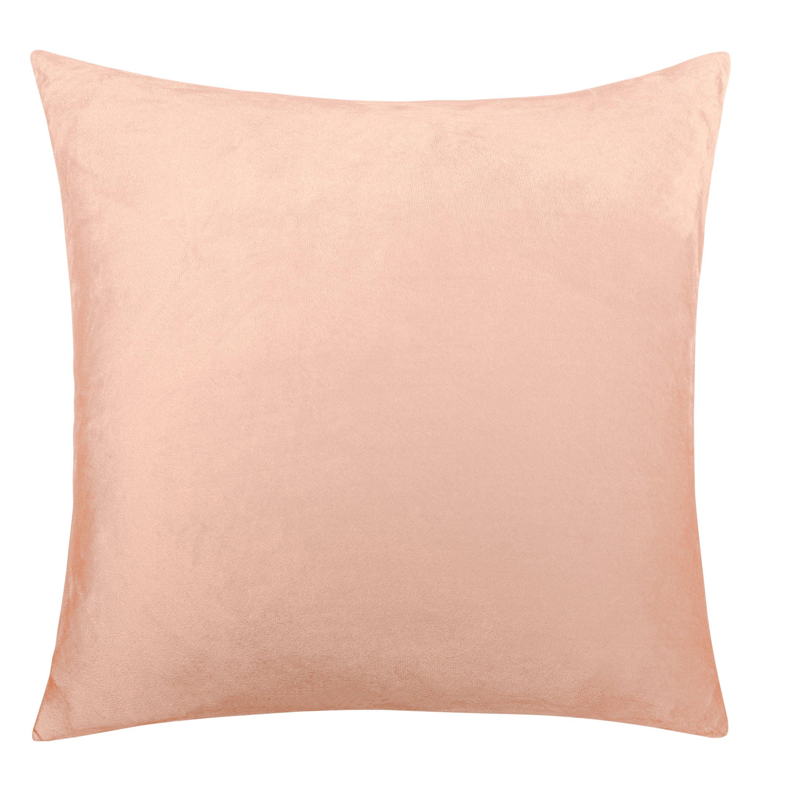 NTBAY Cozy Velvet Throw Pillow Cover,Euro Square Pillowcase Euro (24 x 24 inches) / Pink - NTBAY