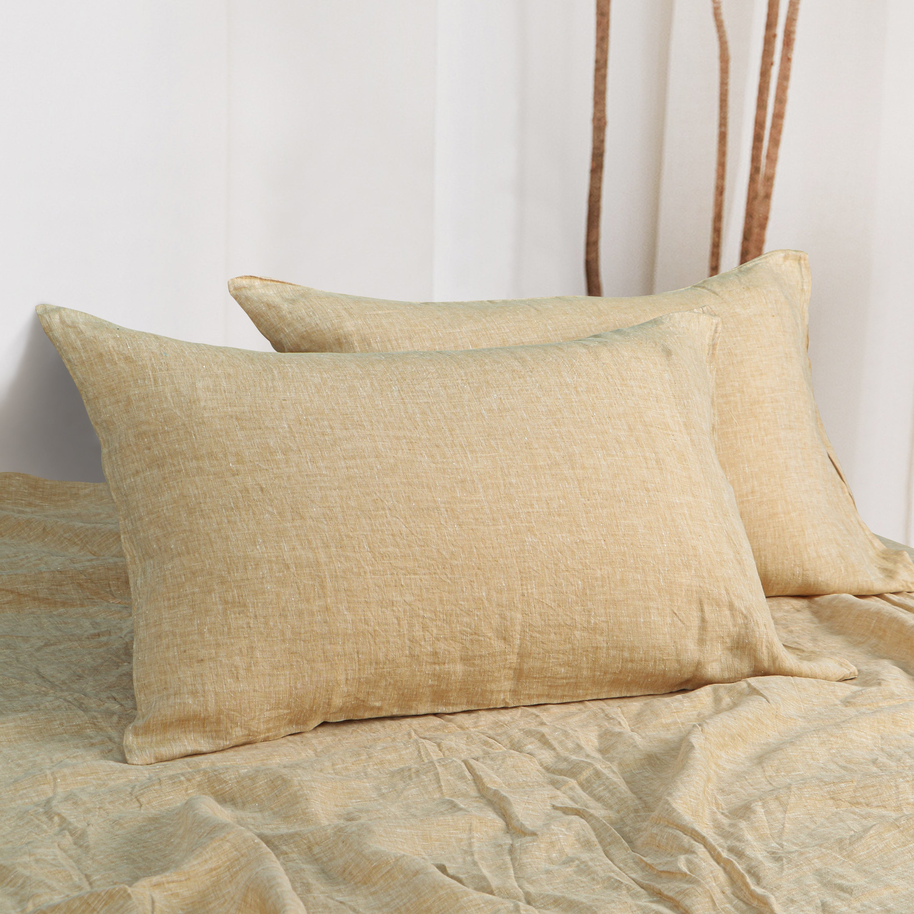 French Linen Pillowcases - 2 Pack, Breathable & Cooling, Envelope Closure