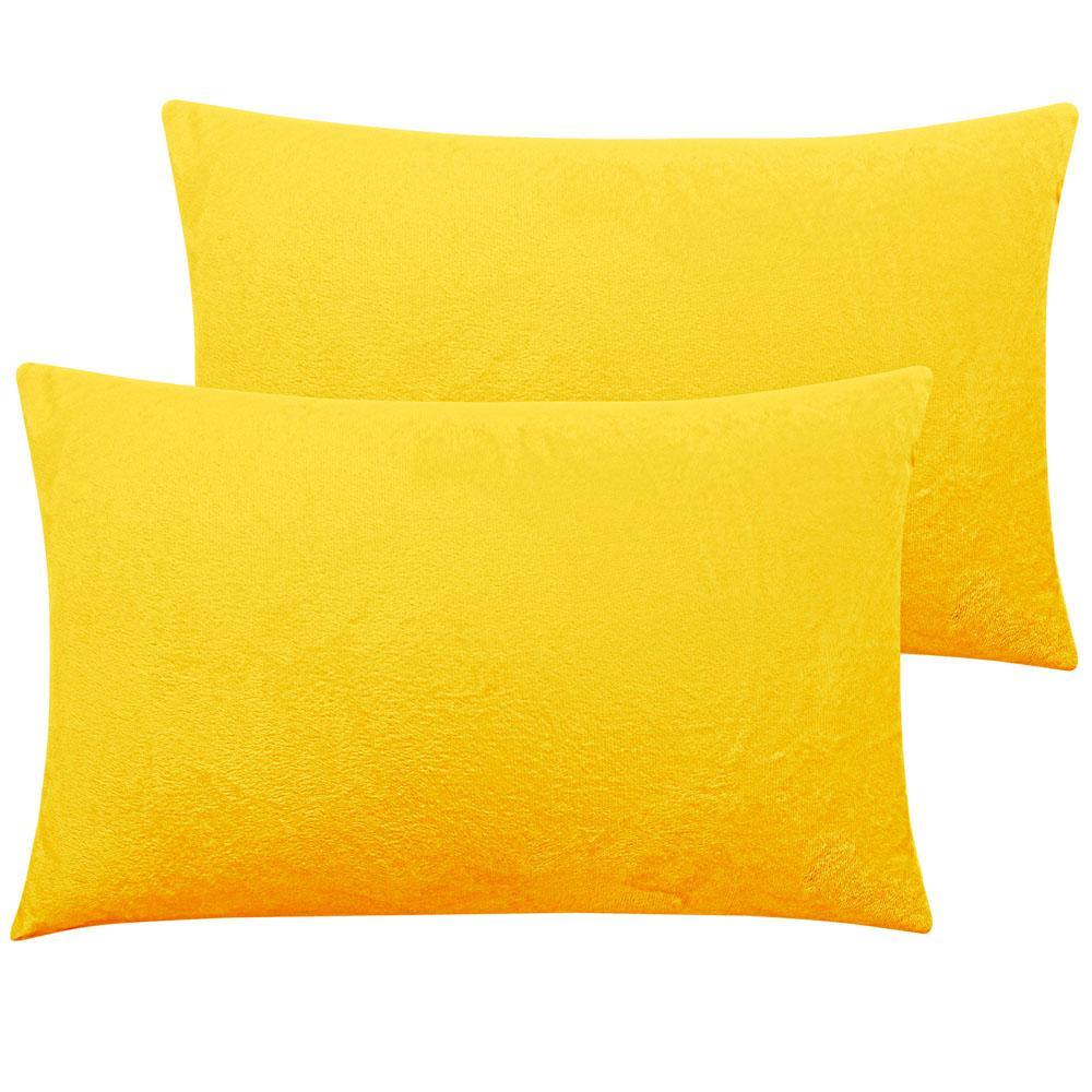 NTBAY 2 Pack Cozy Velvet Throw Pillow Cover 12 x 20 inches / Yellow - NTBAY