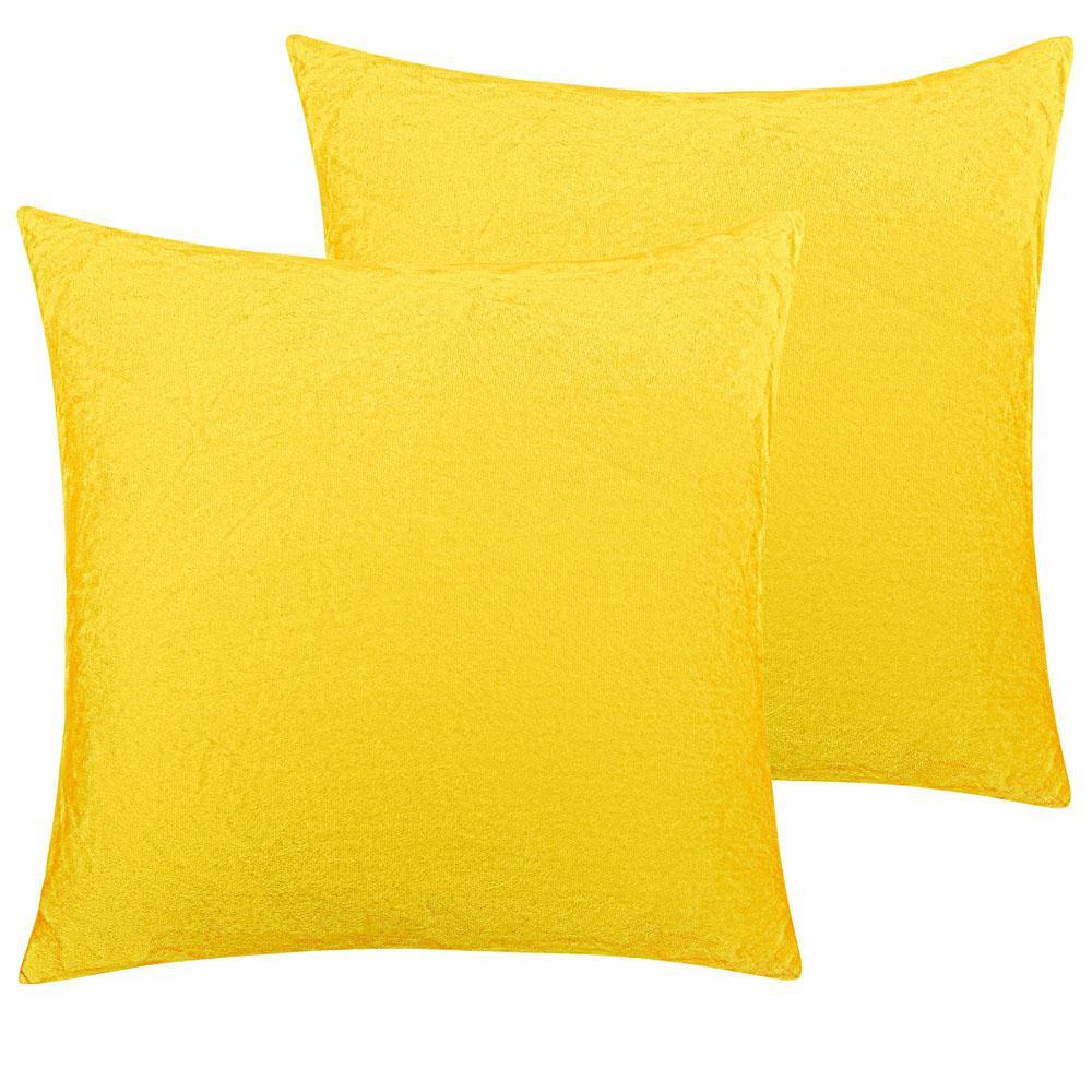 NTBAY 2 Pack Cozy Velvet Throw Pillow Cover 16 x 16 inches / Yellow - NTBAY