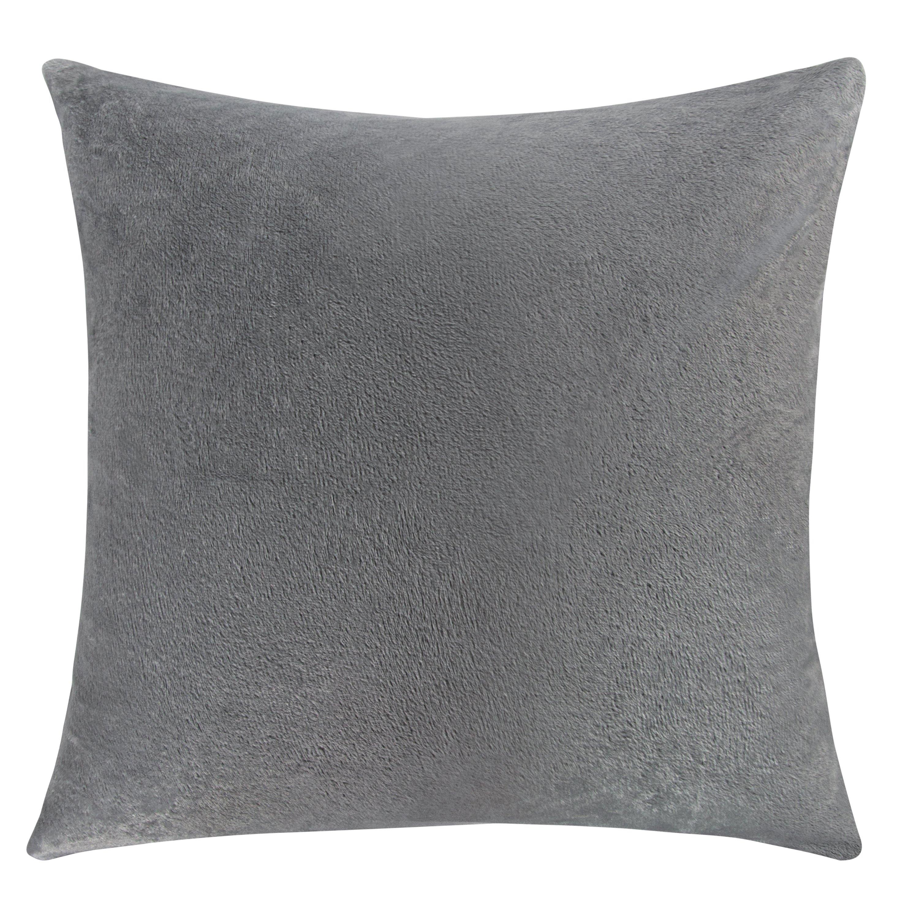 NTBAY Cozy Velvet Throw Pillow Cover,Euro Square Pillowcase Euro (24 x 24 inches) / Smoky Grey - NTBAY