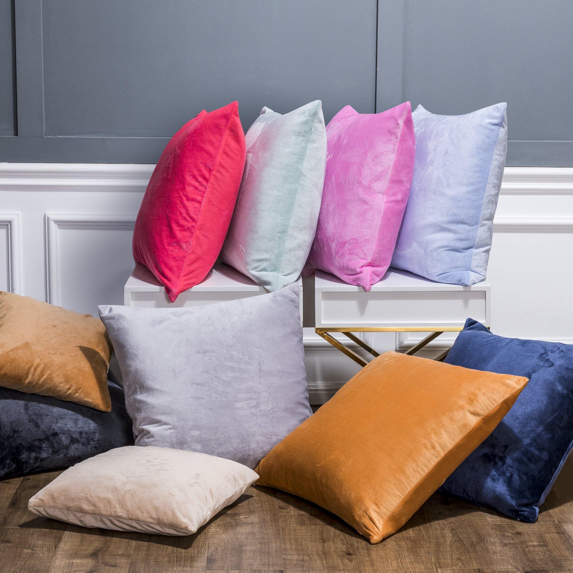 NTBAY Cozy Velvet Throw Pillow Cover,Euro Square Pillowcase - NTBAY