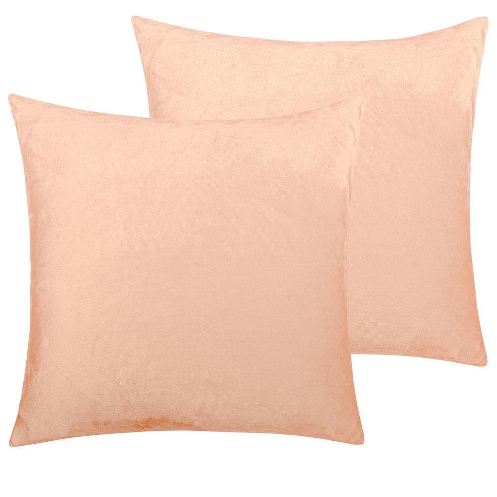 NTBAY 2 Pack Cozy Velvet Throw Pillow Cover 18 x 18 inches / Light Pink - NTBAY