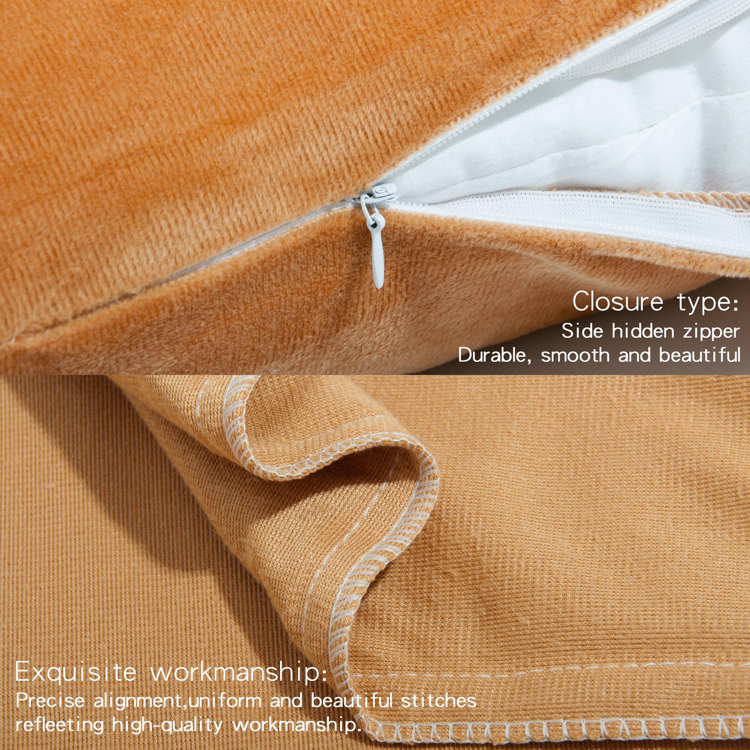NTBAY Cozy Velvet Throw Pillow Cover,Euro Square Pillowcase - NTBAY