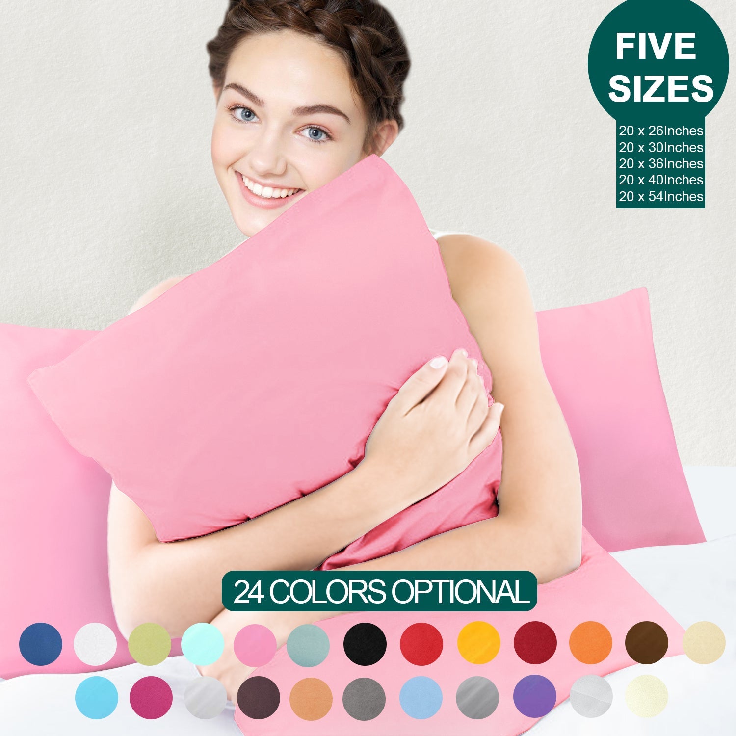 2-Pack Standard Pillowcases – Soft Brushed Microfiber, Wrinkle & Fade Resistant