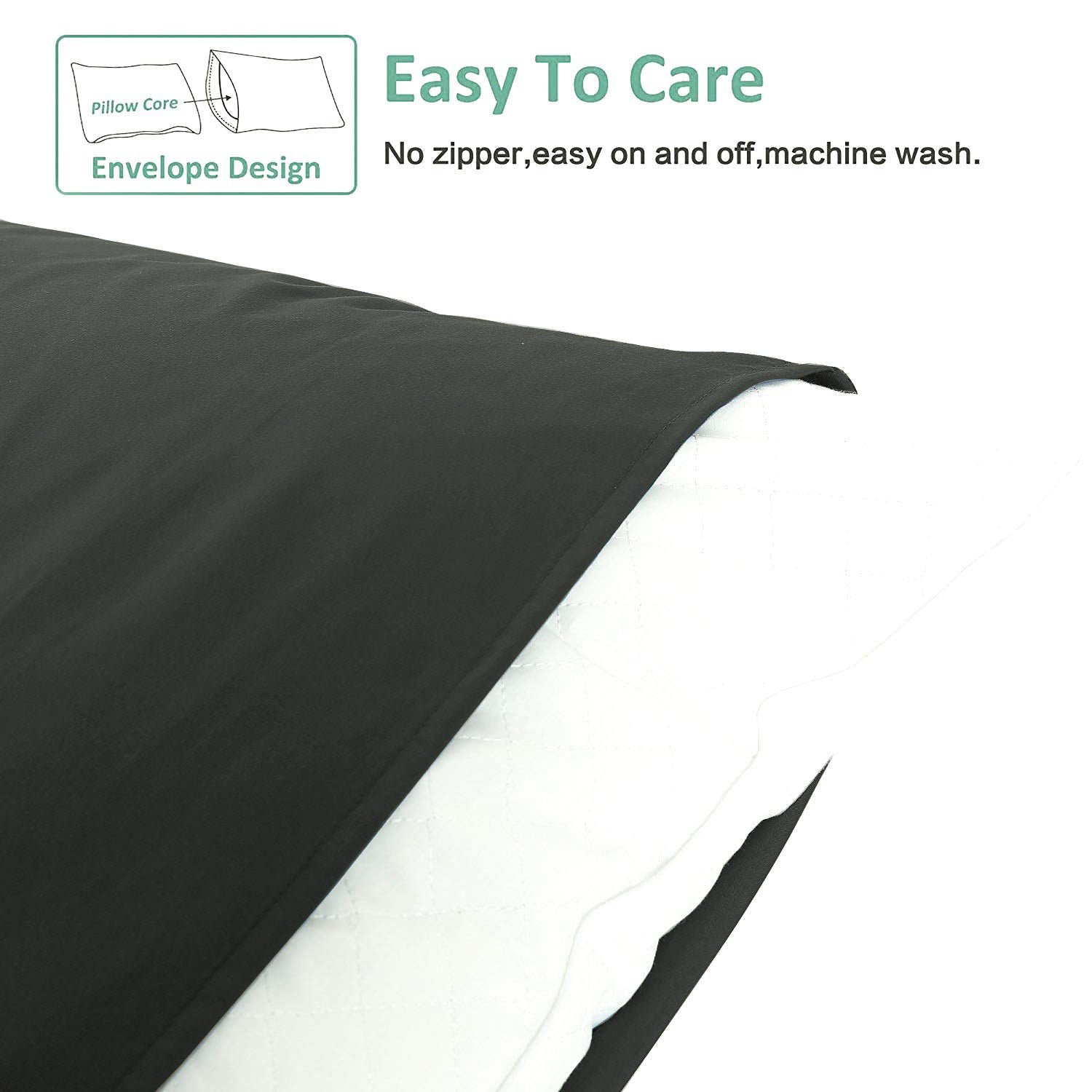 2-Pack Standard Pillowcases – Soft Brushed Microfiber, Wrinkle & Fade Resistant