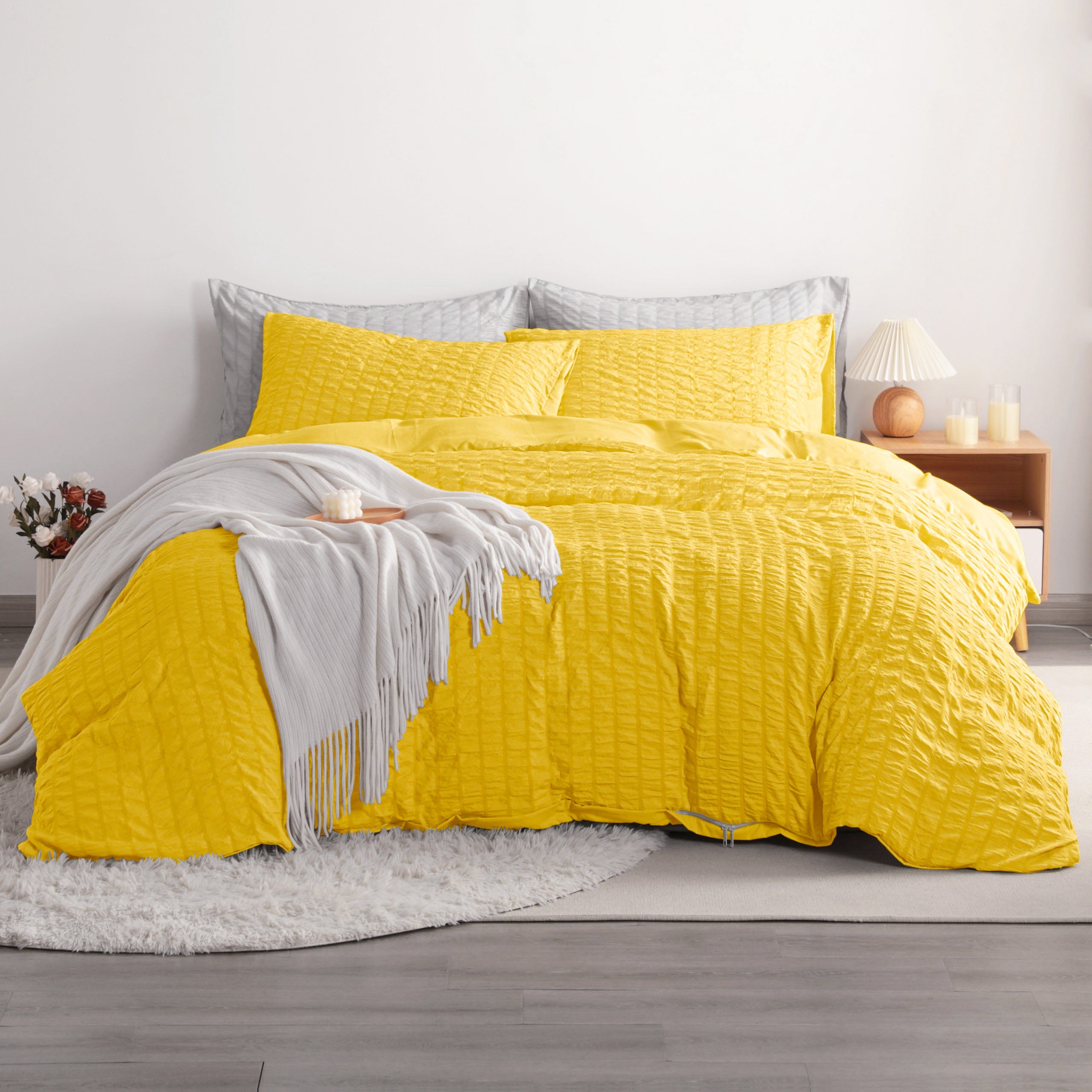 2/3 Pieces Breathable Seersucker Textured Duvet Cover Set|NTBAY®️ - NTBAY